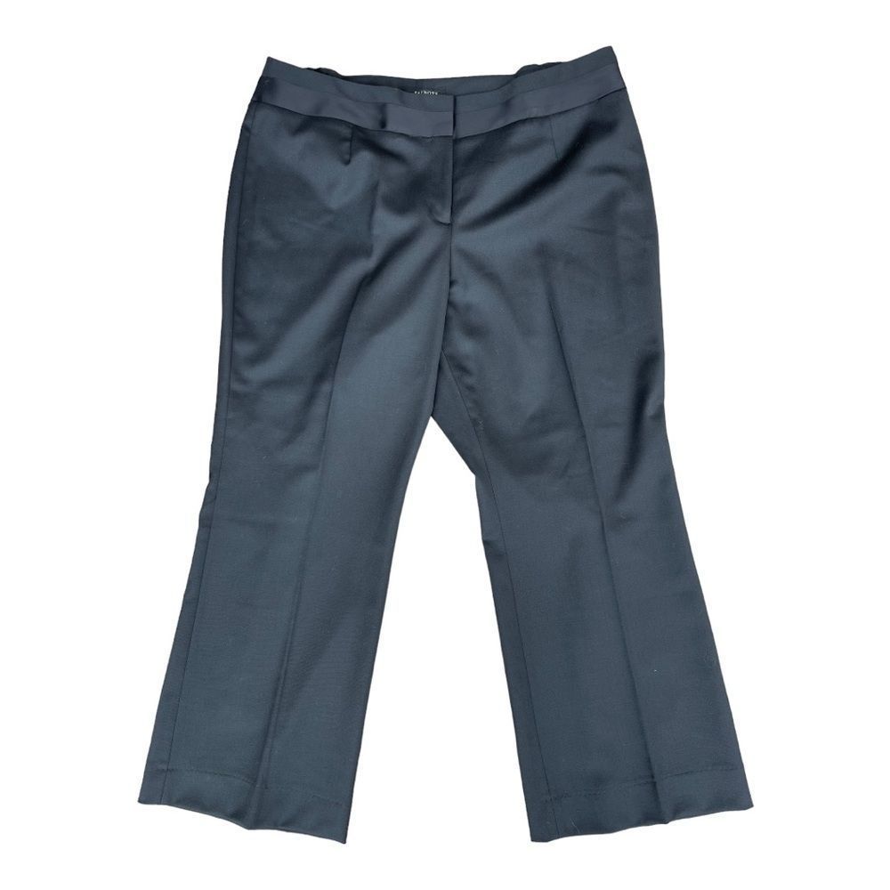 Talbots Black Label Heritage Tuxedo Pant Wool Blend Satin Waist Band Sz 18W